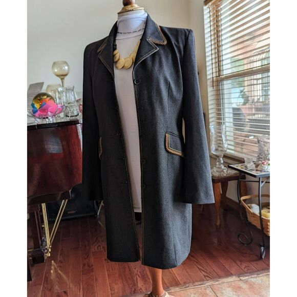 Vtg   Vertigo Paris long length lapel blazer with pants suit   Sz M - Picture 2 of 16